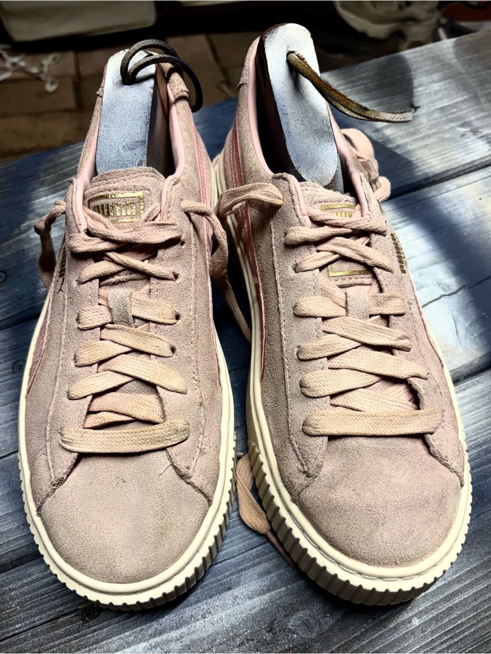 Puma suede sneakers in pink & brown #suede #athletic womens 8.5